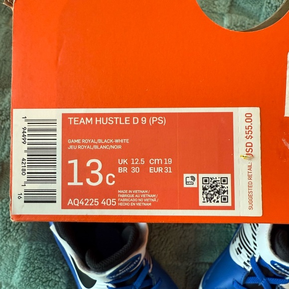 Nike Kids Team Hustle D 10 Blue Sneakers NEW UNWORN - Picture 10 of 10